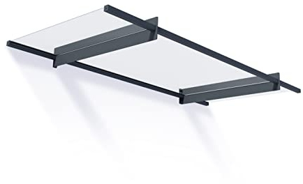 Canopia by Palram Vordach für Haustür Nancy 2050 Pultvordach 205 x 94 cm Grau Sonnenschutz Haustürvordach inkl. Regenrinne