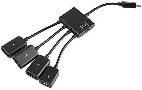 Adaptateur de Charge OTG Micro USB avec Interrupteur - Câble ABS résistant pour Clavier USB, Disque Dur Externe et liseuses - Noir
