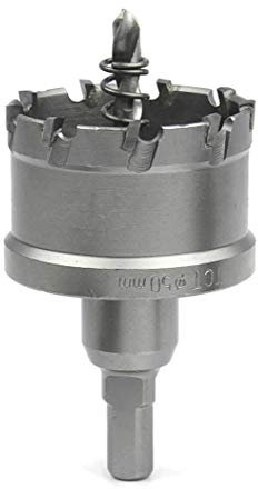 SaferCCTV Scie emporte-pièce en carbure Heavy Duty pour acier inoxydable Diamètre ouvre-trou en acier inoxydable 2-1/8 pouces 55mm, kit de scie cloche pour métal dur