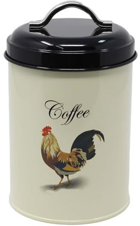 Monsoon 1.2L Airtight Cream Cockerel Coffee Container Kitchen Storage Jar With Handle