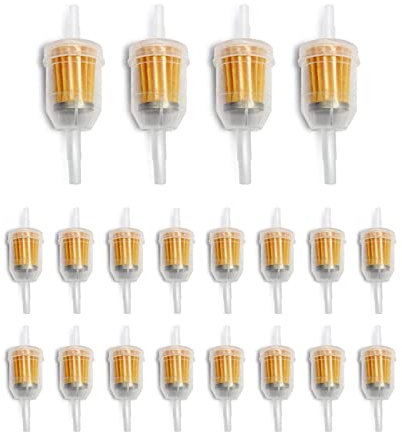 AMACOAM Filtro Benzina Moto Filtro Carburante Gasolio 20 Pezzi Filtri Olio Motore Universale Benzina Inline Filtrazione 6 mm/ 8 mm Adatto per Tubi da Benzina Motori per Trattore Scooter Moto