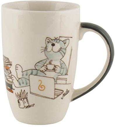 Mila Keramik-Designbecher Oommh Katze Relax - take it Easy Home-Office | MI-95227 | 4045303952270