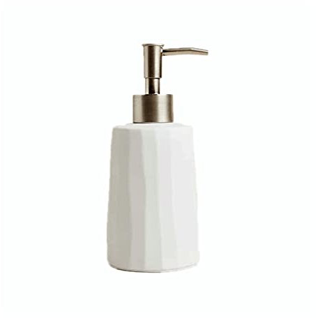 BDPP Seifenspender Matt-Keramik-Seifenspender Nachfüllbarer Pumpenflaschenhandbuch Hand Sanitizer-Dispenser kann Duschgel-Shampoo halten Desinfektionsspender (Color : White)