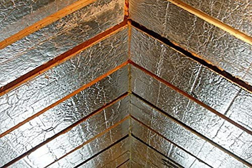 Aluminium Dampfsperrfolie Dampfsperre Dach Innen Dampfsperre zur Dämmung Dampfsperrfolien zur Dachisolierung Dach dampfsperre sauna Dampfsperren,Dachisolierung Selbstklebend (Size:1x25m/3.2x82ft)