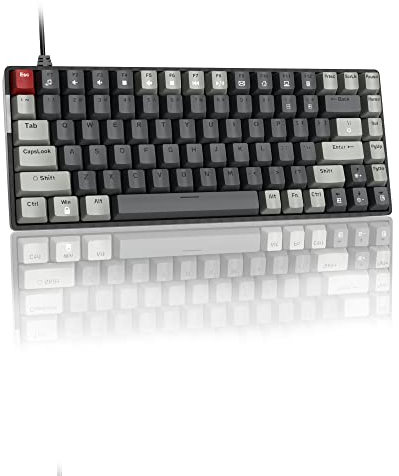 MageGee 75% Mechanical Keyboard, Wired Gaming Keyboard with Blue Switches and Ice Blue Backlit Small Compact 75 Percent Keyboard Mechanical, Portable Gaming Keyboard Gamer for PC, MAC(Grey Black)