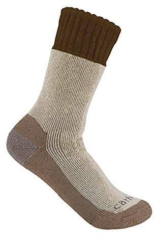 Carhartt Men's Heavyweight Synthetic-Wool Blend Boot Sock, Brown, Large