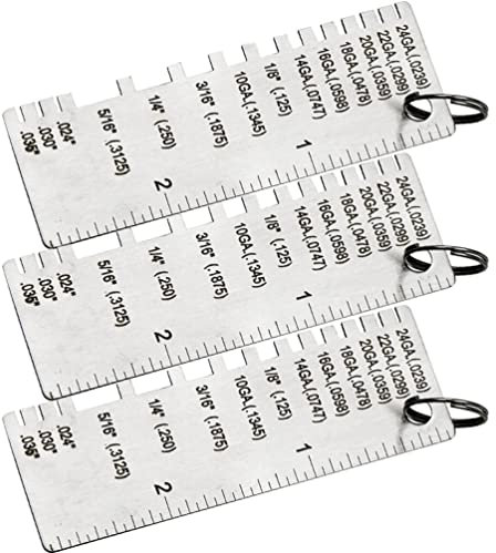 ULTECHNOVO 3pcs Metal Thickness Gauge Marking Gauge for Accurate Measurements for Sheet Metal Welding and Mild Applications Lightweight Portable Design