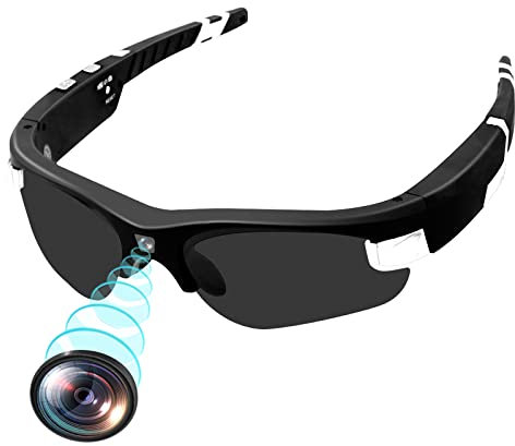LXMIMI Mejorada Cámara Oculta Gafas de Sol, HD 1080P Gafas de Deportes Espía de la Cámara, Deporte DV Cámara de Apoyo a la Toma de Fotos/Vídeo Adecuado para Actividades al Aire Libre