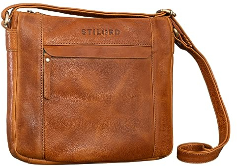 STILORD Terra Ledertasche Damen Umhängetasche Vintage Handtasche für Frauen Klassische Schultertasche Freizeittasche zum Umhängen Echtleder Farbe:Texas - braun