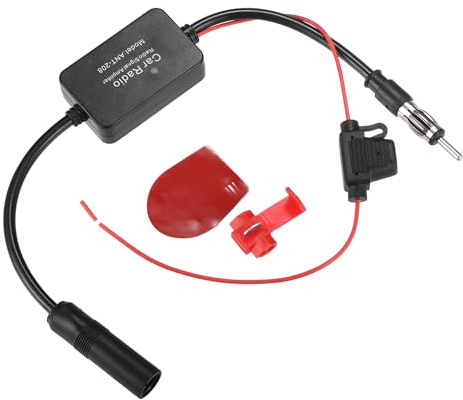 QUARKZMAN Auto-FM-Antennenverstärker Für Fahrzeug Schwarz 1 Satz | Kunststoff Und Metall, Spannung: 12V, Länge: 53.5 Cm, Größe: 5.5 X 3.5 Cm, Für UKW/DAB Radiosignale