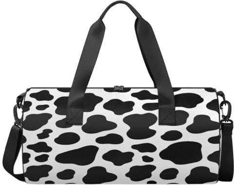 Sport-Turnbeutel CAnimal Kuhdruck Gepäcktasche Milch Kuh Muster Sport Handtasche Gym Bag Reise Seesack Reise Segeltuch Turnbeutel Wasserdicht Seesack Reise Turnbeutel für Damen und Herren, wie