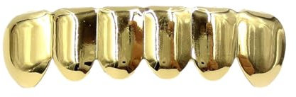 Goldener Zahn – Vergoldeter Hip Hop Zahn, Glänzende Zähne Brace Caps | Verkupferte Goldene Zahnkappen, Mund Zähne Brace Par Für Cosplay Kostüme, Tragbare Weihnachts Mund Brace Geschenke