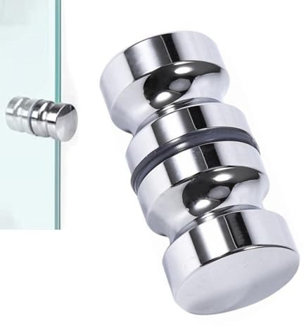 JJiaoLinin Pomello Porta Pulsante Per Porta, Pomoli Porta per Doccia, Maniglie Porta Cromo, con Vite, per porte doccia scorrevoli in vetro per cucina bagno casa ufficio Hotel