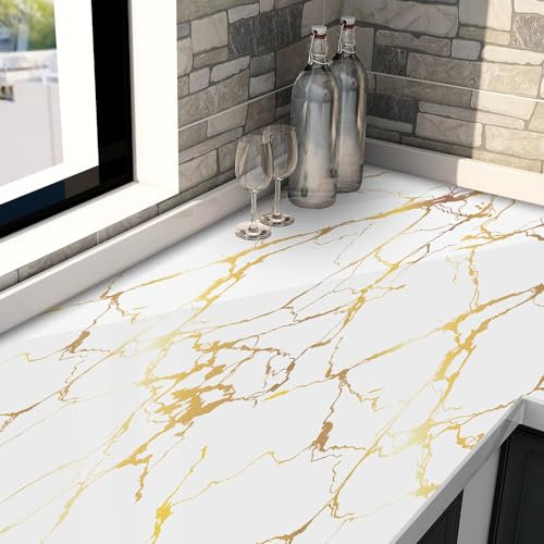 Selbstklebende Tapete Gelbbraun Gold Strukturtapete Wandtattoo Schlafzimmer Tapete Selbstklebend Vliestapete Wallpaper for Living Room Tapeten Leicht zu Entfernen Wandschutzfolie 40x100cm/1 Pcs