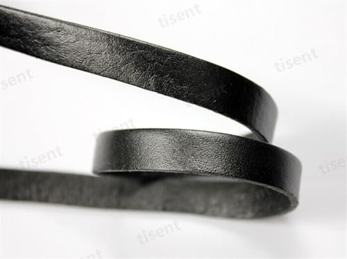 WJLYDM Cordoncino di Cuoio Striscia di Pelle con Cinturino in Pelle Marrone Larga 10 mm e Piatta 10x2 mm. per Collane Braccialetti(Black,1 Yard)