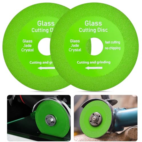 2 Stück Diamanttrennscheiben Fliesen Glas Schneiden Trennscheibe 125mm | Glasschneider, Diamant Glastrennscheibe, Glass Cutting Disc, Flexscheiben für Glas Keramik Marmor (125x22.23mm)