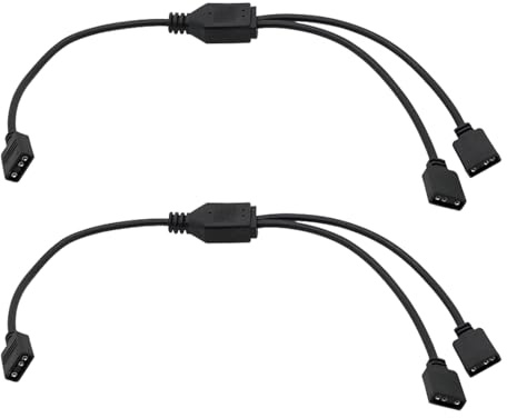 argb - Cable distribuidor LED de 3 pines, 30 cm, 1 a 2 5 V, para ventiladores LED y bandas luminosas RGB, compatible con ASRock ASUS MSI, extensión y gestión de iluminación de PC
