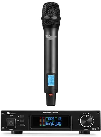 Power Dynamics PD210 UHF Mikrofon Set - 1 Drahtloses Funkmikrofon, UHF True-Diversity System Mikrofon Verstärker, Mikrofon Funk für Bühne & Events, Mikrofon-Set mit Verstärkeranschluss