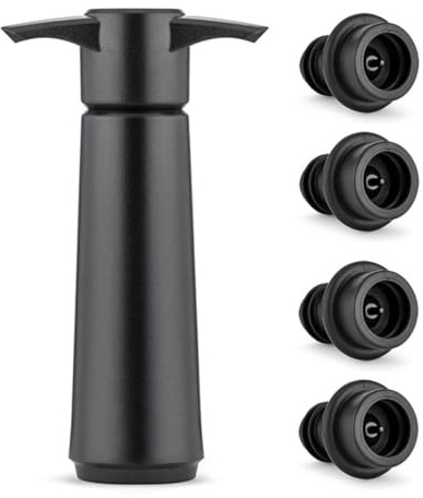 Vacuum Wine Saver Pump with 4 Reusable Stoppers, Silicone Wine Stopper For Red Wine Bottles/White Wine Bottles, Leak Proof Airtight Seal, Preserves Freshness, Easy to Use