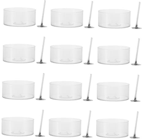 CLISPEED Cotone Per Candele Fai Da Te Con Portacandele Trasparente Rotondo Kit Per Realizzare Candele Adatto Per Lumini Colorati e Decorazioni Per Casa