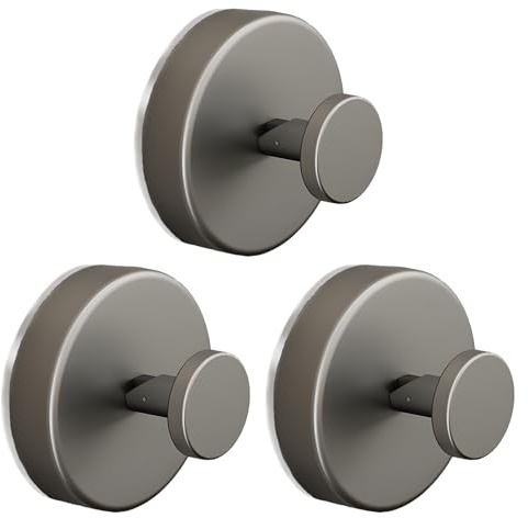 TENQUAN Crochet à Ventouse Porte-Serviettes Ventouses avec Crochets Extra Fort pour Salle de Bain Cuisine 3 Pièces Gris Sidéral