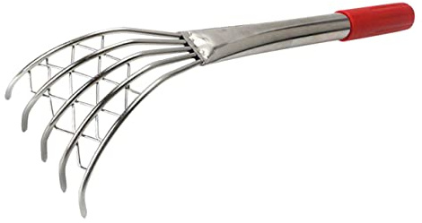Happyyami Rastrello a Forma Di Forchetta in Acciaio Resistente Per Vongole e Frutti Di Mare, Strumento Manuale Per Pesca e Scavo Su Spiaggia, Impugnatura Antiscivolo e Struttura Per Frutti Di Mare