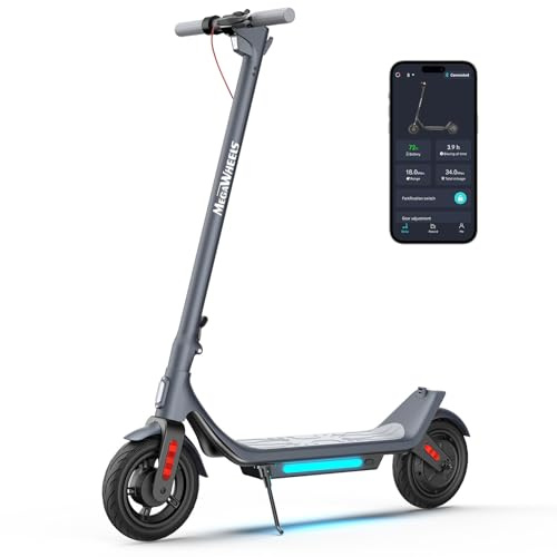 MEGAWHEELS Electric Scooter,Electric Scooter Adults Long Range 31 Miles,500W Motor,10in Pneumatic Tires,E Scooter with Smart APP Control for Commuting, Outdoor, Short Travel UL2272