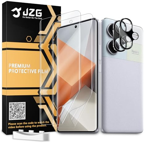 OUNNE 2 x Protector Pantalla para Redmi Note 13 Pro Plus 5G (6,67 Pulgadas) con 2 x Protector de Lente de Cámara, Autorreparación, Compatible Huellas Dactilares ID, HD Clara, Antiarañazos