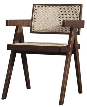 Silla de ratán de nogal cómoda para sala de estar, dormitorio, cocina, estudio y restaurante, muebles elegantes y versátiles