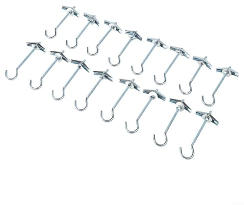 Honseadek Crochets de plafond robustes avec manchon à ressort papillon, charge de 15 kg, ancrages pliables en acier au carbone pour un montage sûr dans les murs et