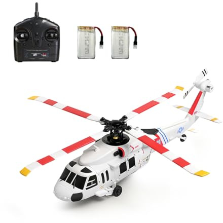 SpedUpX K270 UH-60L RC Hubschrauber mit Optical Flow & Höhenhaltung, 4CH Brushless Black-Hawk Scale Modell, 6-Achsen Gyro, One-Key Start/Landung, Einsteigerfreundlich(Weiß/2 Batterien)