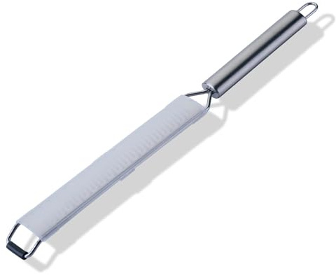 Fackelmann Etched Precision Hand Grater, Zester, Fine Blade Shredder 34.5cm | Stainless Steel Handle, Razor Sharp Blade, Citrus Ginger Truffle Lemon Chocolate Hard Cheese, Anti-Slip Base, 34.5x3.5x2cm