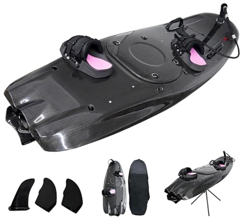 BoluDukNN 118-Cm³ Carbonfaser-Highspeed-Jet-Surfbrett, 12-Kw-Benzin-Surfbrett, 65 Km/H, Mit 5-L-Tank Und 3 Abnehmbaren Finnen, Tragfähigkeit 150 Kg, Für Wassersport