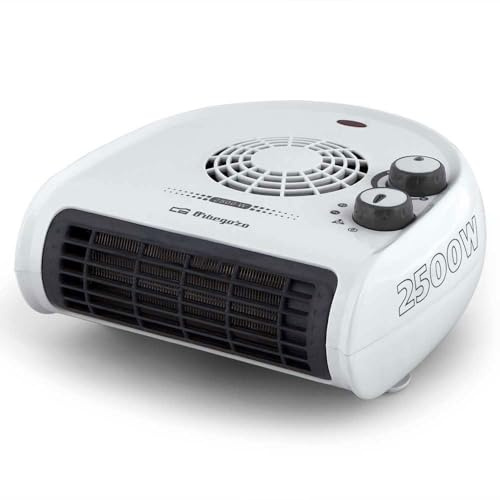 Orbegozo FH 5030 - Calefactor, termostato regulable, 2 niveles de potencia, función ventilador aire frío, calor instantáneo, indicador luminoso, asa de transporte, 2500 W, Blanco