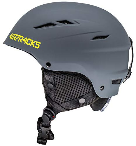 Airtracks Star T-200 Ski Helm Snowboardhelm für Herren Damen Skihelm Snowboard Helm - grau - M (52-55cm)