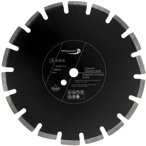 PRODIAMANT Diamantscheibe 300 mm x 20 mm Abrasiv für Straßen, Asphalt, Estrich, Leichtbeton, frischer Beton, Sandstein und Schamott