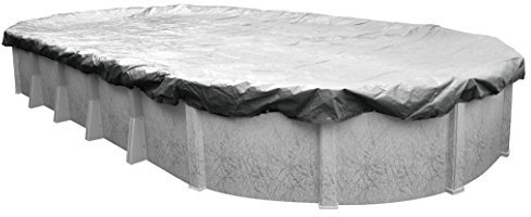 Robelle 551824-4-ROB - Cubierta Ovalada de Invierno para Piscinas instaladas por Encima del Suelo, 5.5 x 7.3 m, 03 - Dura-Guard Silver