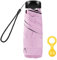 Vicloon Mini Regenschirm, Taschenschirme mit Regenschirmhaken, 6 Rippen, Aluminium Schirmständer, Sonnenschutz Im Freien UV Faltender, Goldener Griff, Leicht Kompakt - Rosa