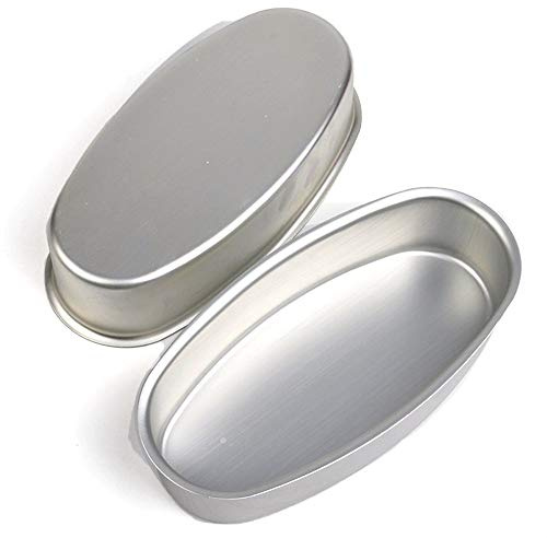 2 Stück Backformen, antihaftbeschichtet, professionelle Kastenform, 20,3 cm, ovale Form, Kuchenform, antihaftbeschichtet, Aluminium, Käseform, Brot, Kastenform, Küche, Bäckerei