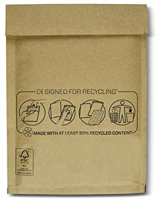 Bankers Box bubbelkuvert vadderade kuvert fraktpåsar kuvert för ömtåliga föremål, miljövänlig, självhäftande stängning, 15 x 21 cm (10-pack)