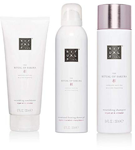 RITUALS SAKURA Shampoo 250ml + Duschgel 200ml + Conditioner 200ml, 3er Set, inkl Filabe Pflegetücher, weitere Shampoo als Auswahl auf dieser Seite