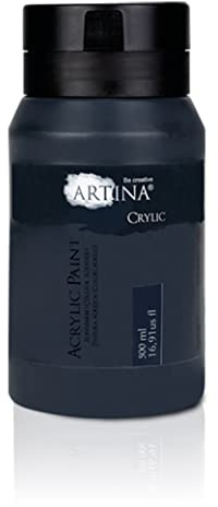 Artina Acrylfarben Tube Weiss schnelltrocknende Profi Künstler Farbe | 500ml Schwarz Malfarbe wasserfest hohe Pigmentierung lebendige Farben für Leinwand Steine Holz Acryl Farbe Acrylfarbe Crylic