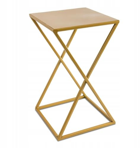 HowHomely Blumenständer Metall Gold 40 cm Hoch - Solider und Robuster Blumenhocker Metall - Pflanzenständer im Loft Stil für die Dekoration in Wohnzimmer