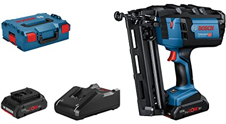 Bosch Professional 18V System GNH 18V-64 M - Clavadora a batería para madera (Ø máx. 1,6 mm, clavos 32/64 mm, modo contínuo, 2 baterías ProCORE x 4.0Ah, en L-BOXX)