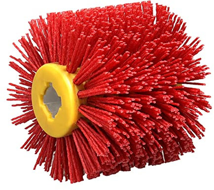 Shineboc Schleifbürsten,80 Körnung 120x100mm Nylonbürste, Polierbürste zum Holzverarbeitung, Grit Bürste Bristle Bürsten für Satiniermaschine Drahtziehrad - Rot