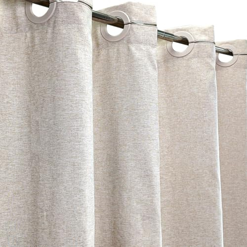 YISURE Tenda da doccia beige finto lino 120x180cm pesante | in finta lino senza ganci sottile, idrorepellente lavabile in lavatrice, larghezza 120 x altezza 180 cm