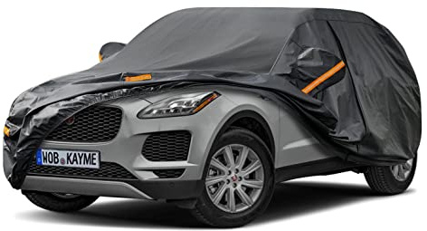 Kayme 7 Layers SUV Car Cover Waterproof Breathable, Custom Fit 2018-2023 Jaguar E-Pace, Outdoor Full 4x4 Cover Sun Rain UV Dust All Weather Protection. Shipping From UK Warehouse. Black