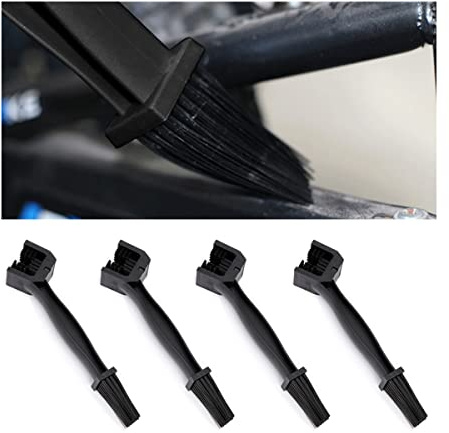CGEAMDY 4 Piezas Cepillo Para Cadenas De Motocicletas Y Bicicletas Cepillos Limpiador, Cepillo Limpiador De Cadena De Tres Lados, Multifuncionales Para Todos Los Tipos Cadena Y Engranes (Negro)