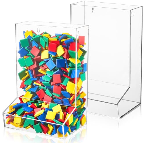 Barydat 2 Pcs Acrylic Wall Organizer Hanging Acrylic Wall Dispenser Clear Storage Bins for Organizer for Playroom Trains Darts Snacks Indoor Outdoor
