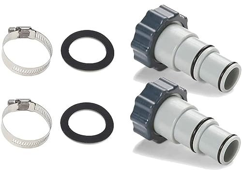 2 pezzi Adattatore per Tubo per Piscina，Adattatore tubo per piscina，Collari Filettati Adattatori per tubo flessibile per Kit Piscina.